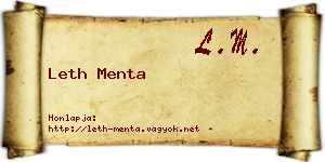 Leth Menta névjegykártya